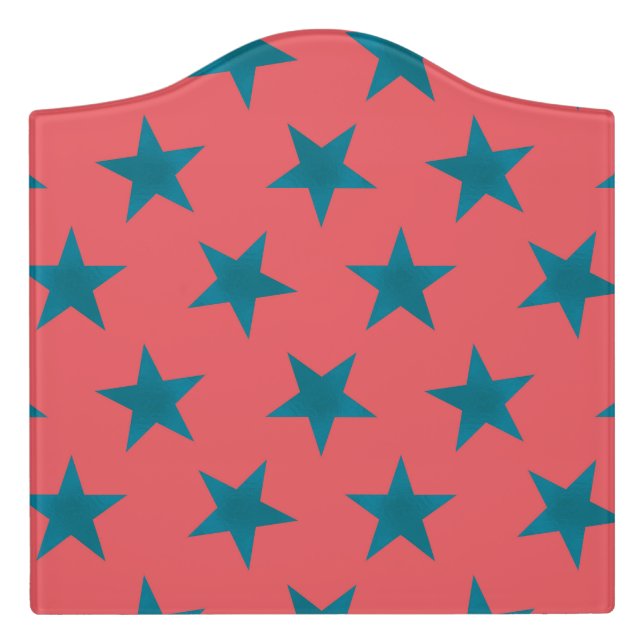 Golden Stars Pattern 19 Door Sign (Large Crest Front)
