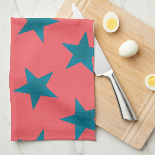 Golden Stars Pattern 19 Kitchen Towel (Quarter Fold)
