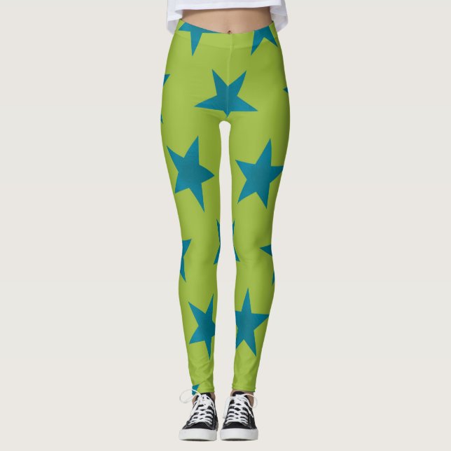 Golden Stars Pattern 20 Leggings (Front)