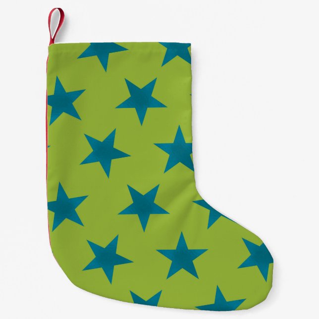 Golden Stars Pattern 20 Small Christmas Stocking (Front)