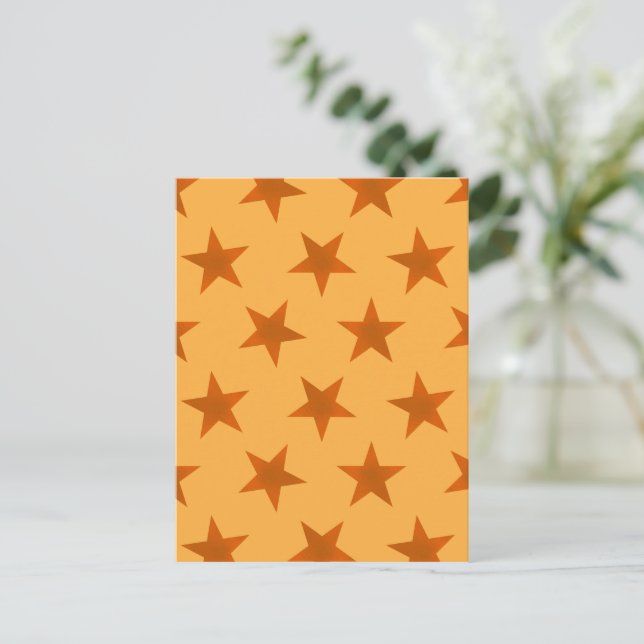 Golden Stars Pattern 2 Holiday Postcard (Standing Front)