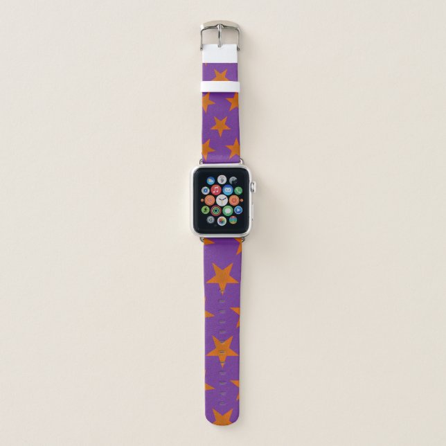 Golden Stars Pattern 3 Apple Watch Band (Front)