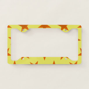Golden Stars Pattern 4 License Plate Frame