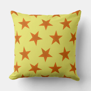 Golden Stars Pattern 4 Throw Pillow