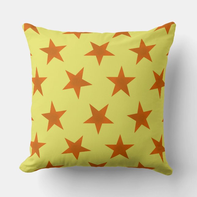 Golden Stars Pattern 4 Throw Pillow (Front)