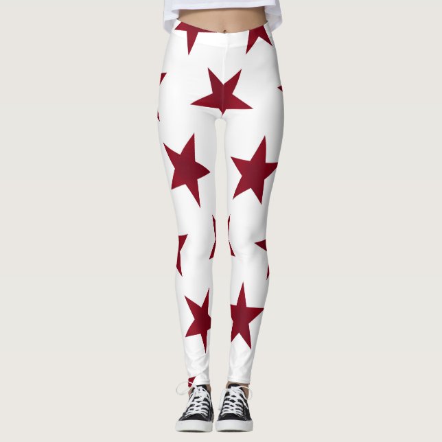 Golden Stars Pattern 7 Leggings (Front)