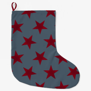 Golden Stars Pattern 9 Large Christmas Stocking