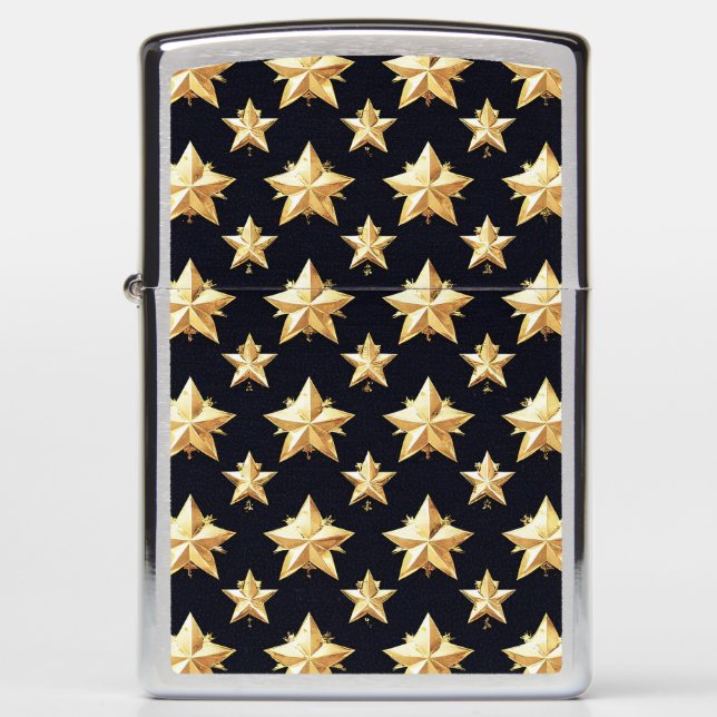 Golden stars pattern zippo lighter (Front)