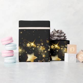 Golden stars shiny WRAPPING PAPER