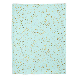 Golden Stars Twin Size Duvet Cover