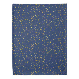 Golden Stars Twin Size Duvet Cover