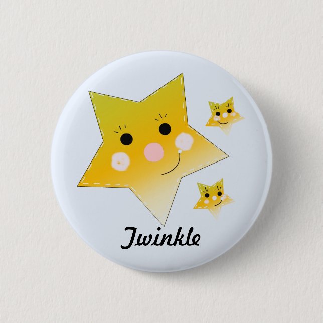 Golden Stars - Twinkle Pinback Button (Front)