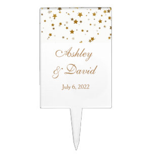 Golden Stars Wedding Cake Topper