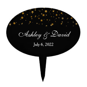 Golden Stars Wedding Cake Topper