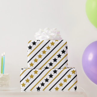 Golden Stars Wrapping Paper