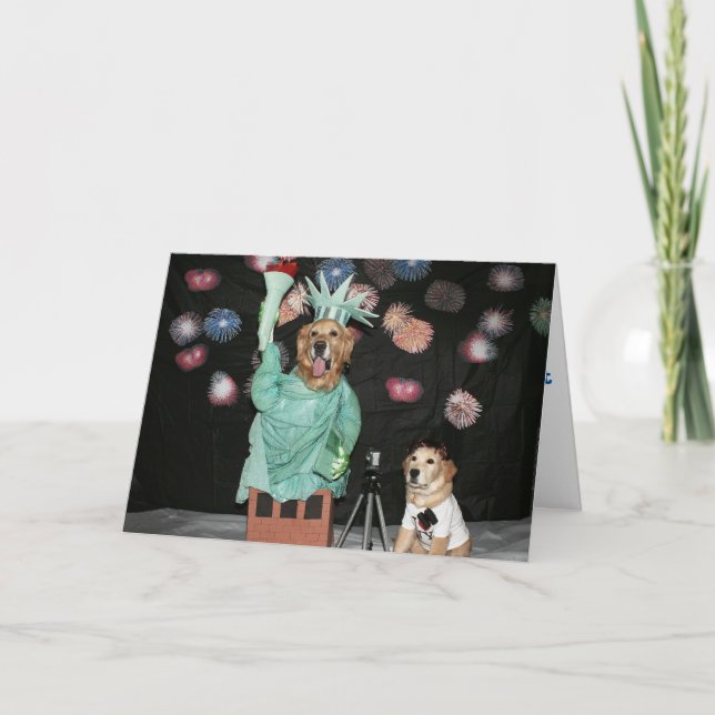 Golden Statue of Liberty for the 4th of July Card (Front)