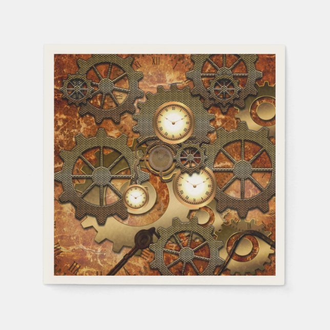 Golden steampunk napkins (Front)