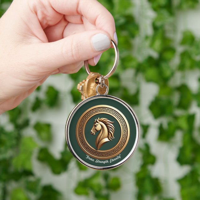 "Golden Steed Emblem" Keychain (Hand)