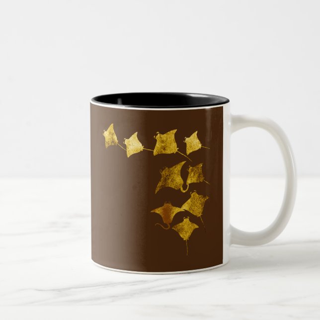 Golden Stingrays Two-Tone Coffee Mug (Right)