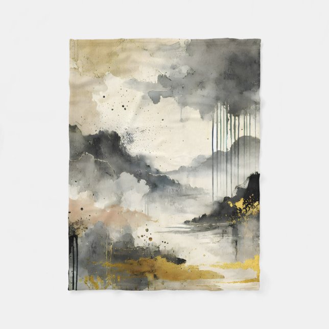 Golden Storm Fleece Blanket (Front)