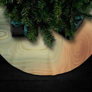 Golden Strata Peach Burnt Orange Green Agate Brushed Polyester Tree Skirt