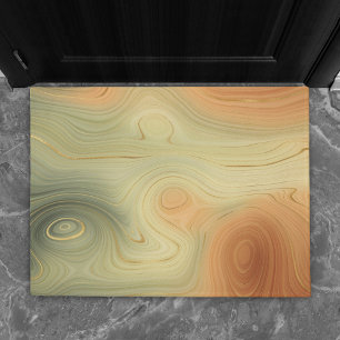 Golden Strata Peach Burnt Orange Green Agate Doormat