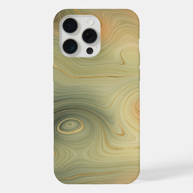 Golden Strata | Peach Burnt Orange Green Agate iPhone Case (Back)