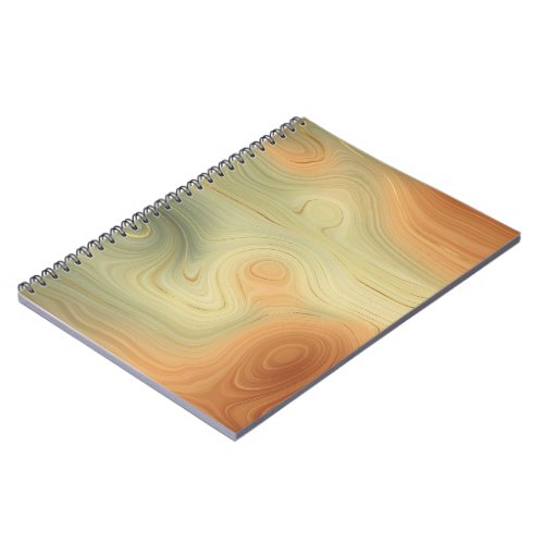 Golden Strata  Peach Burnt Orange Green Agate Notebook