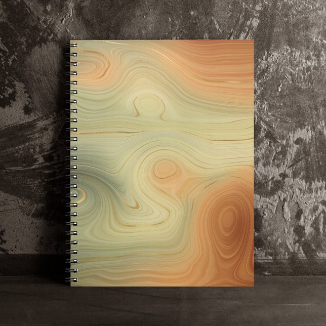Golden Strata | Peach Burnt Orange Green Agate Notebook (Creator Uploaded)