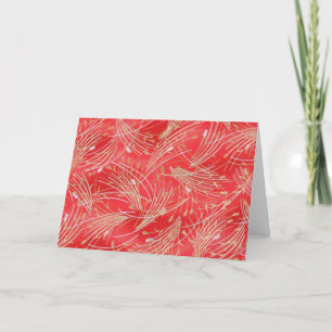 Golden Straw Chinese Red Friendship Card