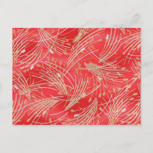 Golden Straw Chinese Red Friendship Postcard