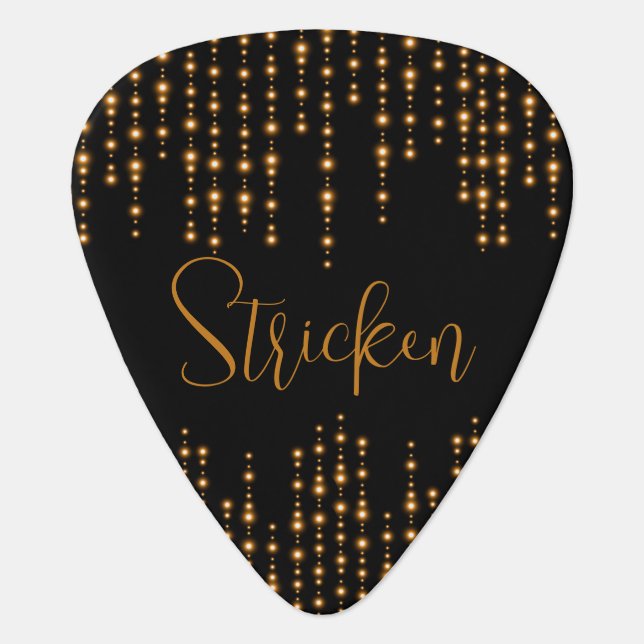 Golden String Lights  Guitar Pick (Front)