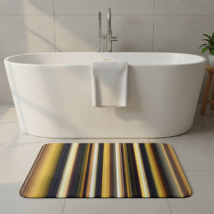 Golden stripes bath mat