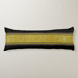 Golden Stripes dark brown + your background color Body Pillow