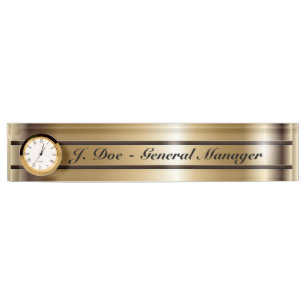 Golden Stripes Desk Nameplate