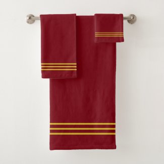 Golden Stripes on Maroon