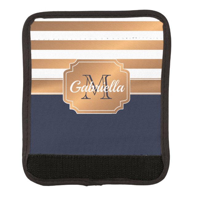 Golden Stripes Pattern Luggage Handle Wrap (Front)