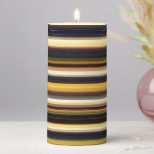Golden stripes  pillar candle