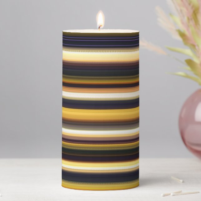 Golden stripes  pillar candle (In Situ)