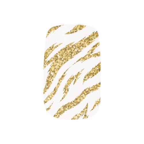 Golden stripes print stripes pattern tiger skin minx nail art