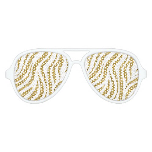 Golden stripes print tiger stripes pattern aviator sunglasses