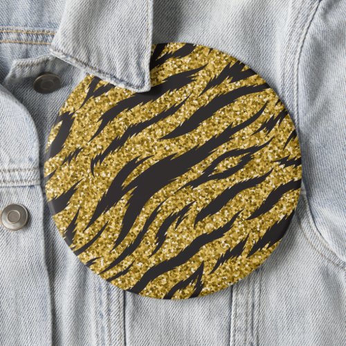 Golden stripes print tiger stripes pattern button