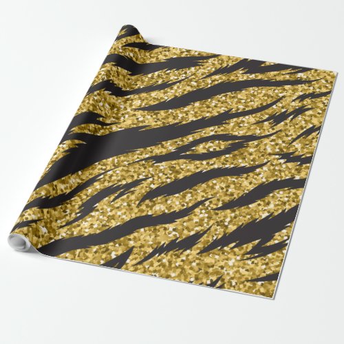 Golden stripes print tiger stripes pattern wrapping paper