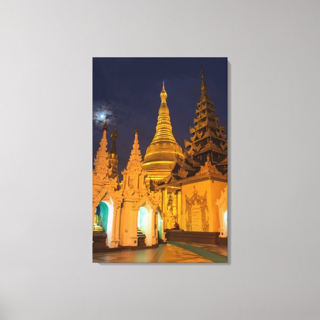 Golden Stupa And Temples Canvas Print (Front)