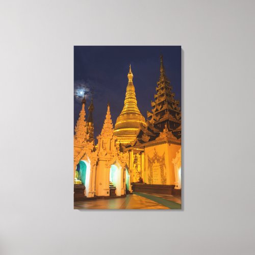 Golden Stupa And Temples Canvas Print