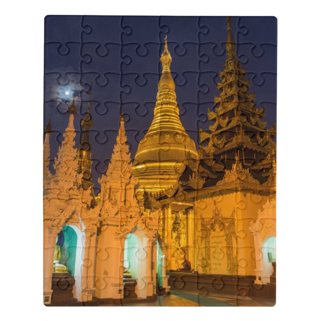Golden Stupa And Temples Jigsaw Puzzle (Puzzle Vertical)