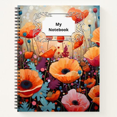 Golden Summer Glow Poppy Paradise Notebook