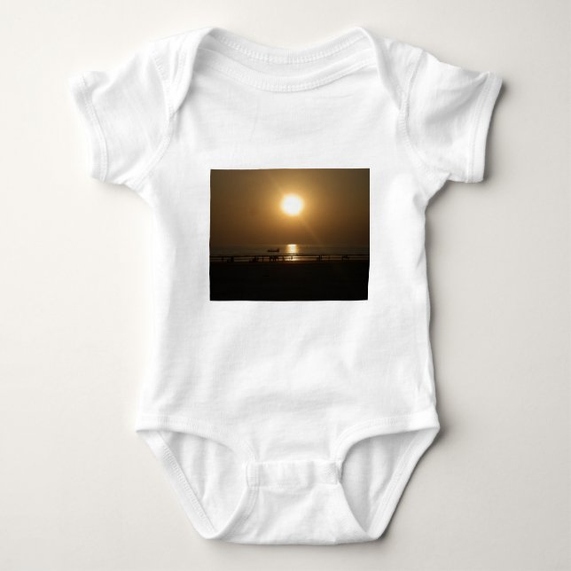 Golden Summer Sunset Reflection on the Beach Baby Bodysuit (Front)