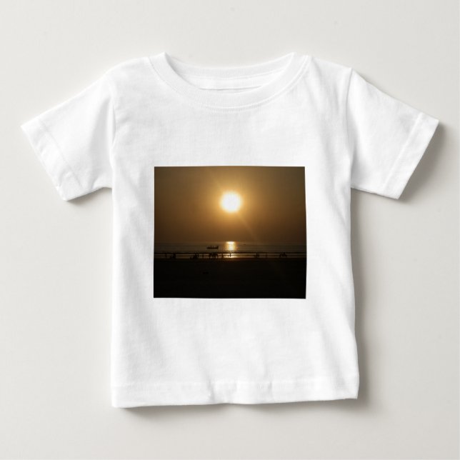 Golden Summer Sunset Reflection on the Beach Baby T-Shirt (Front)