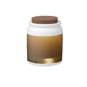 Golden Summer Sunset Reflection on the Beach Candy Jar